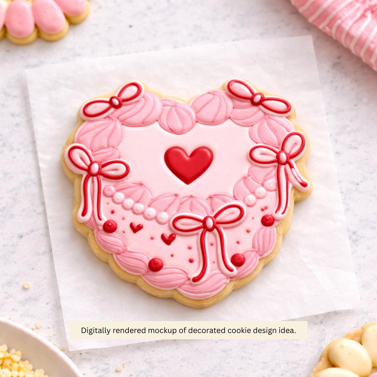 Vintage Heart Cake Outline Cookie Cutter