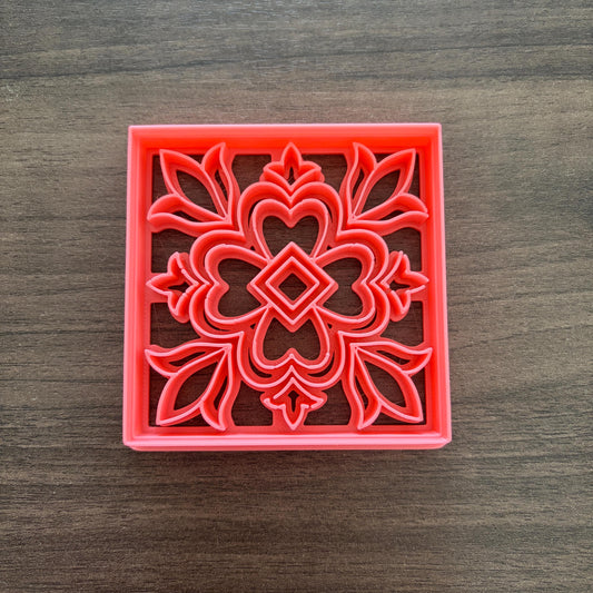 Decorative Tile Cookie Cutter Set: Talavera Square Cookie Cutter