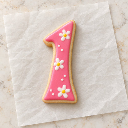 Groovy Number Cookie Cutter (decorated cookie mockup)