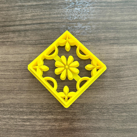 Floral Square Tile Cookie Cutter