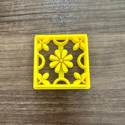 Floral Square Tile Cookie Cutter