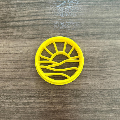 Sunrise Waves Round Cookie Cutter