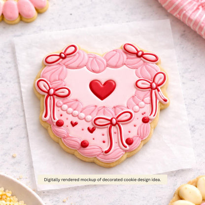Vintage Heart Cake Outline Cookie Cutter