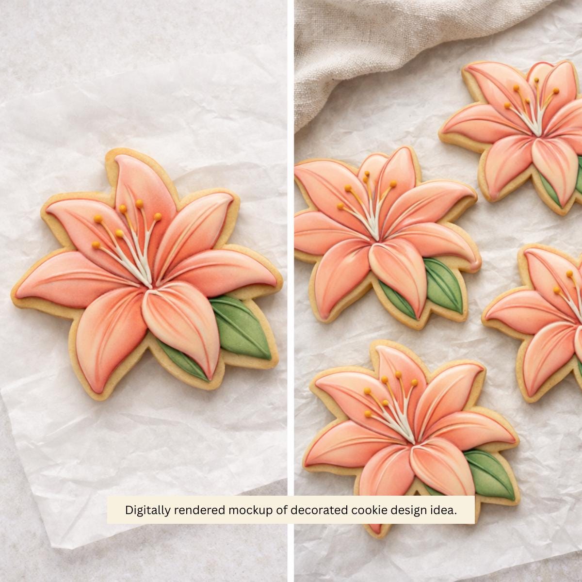 Lily Flower Outline Cookie Cutter