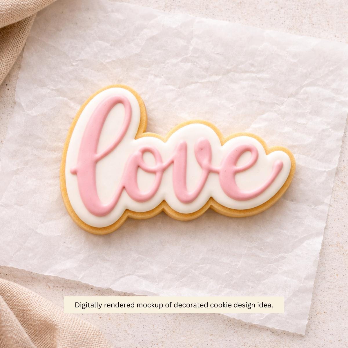 Love Script Outline Cookie Cutter