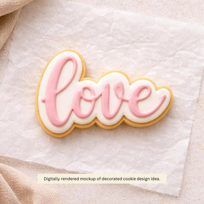 Love Script Outline Cookie Cutter
