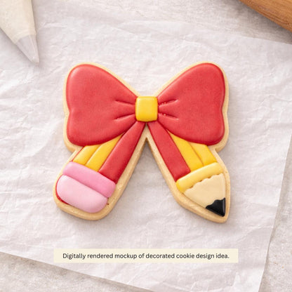 Pencil Bow Outline Cookie Cutter