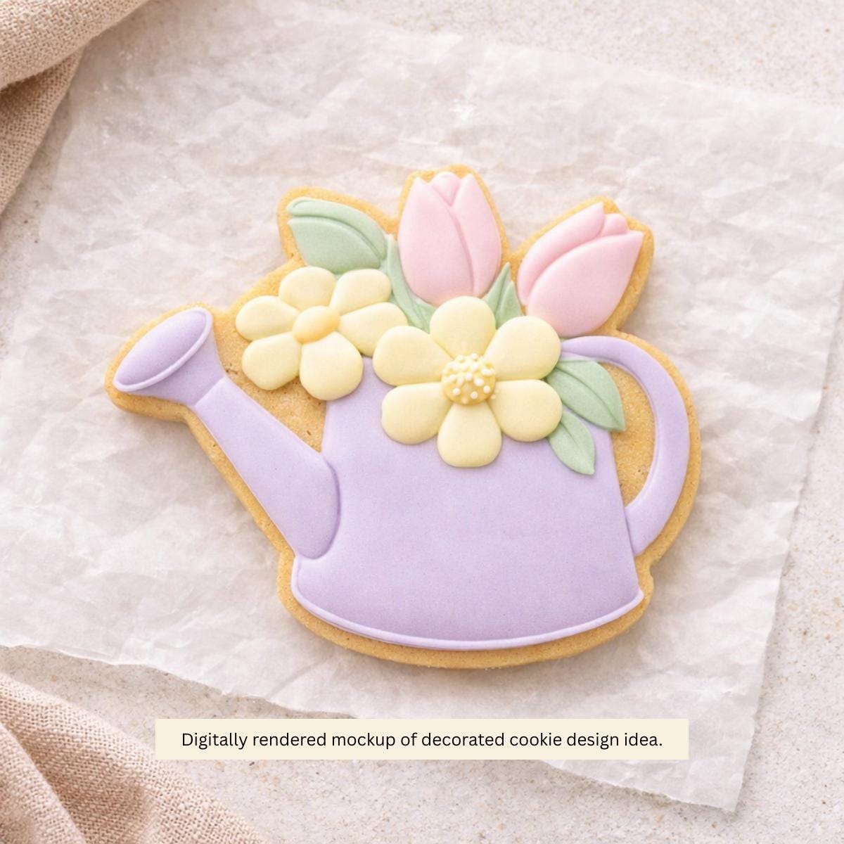 Floral Watering Can Cookie Cutter