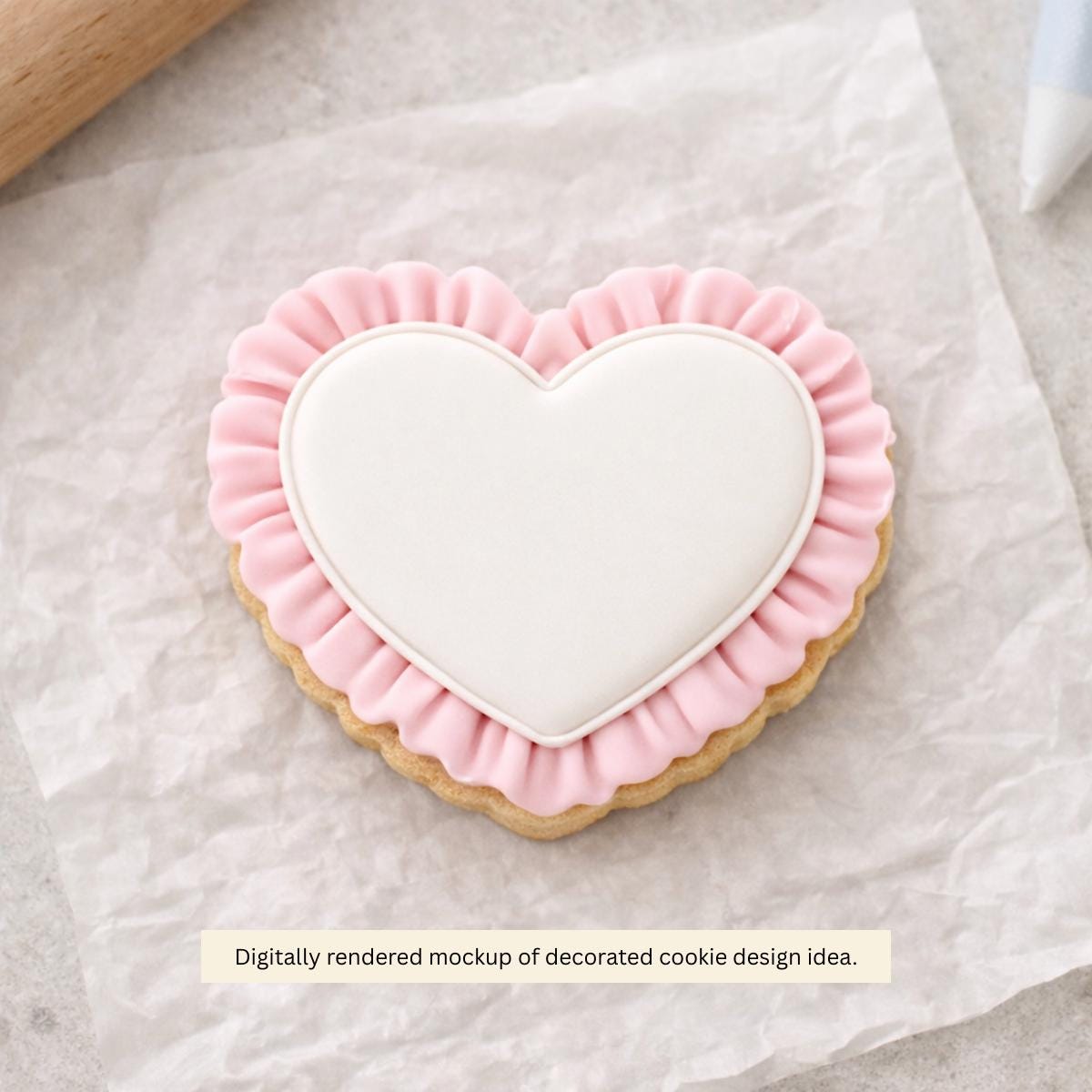 Asymmetrical Ruffled Heart Cookie Cutter