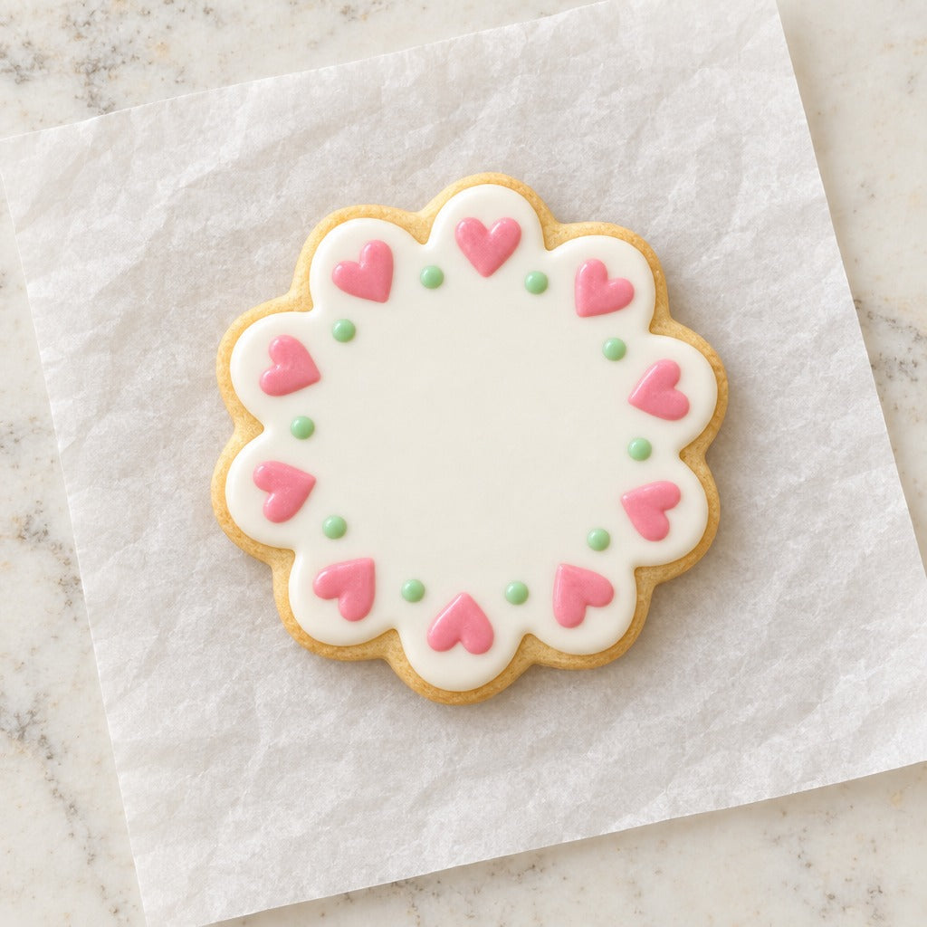 10-Point Circle Outline Cookie Cutter (decorated cookie mockup)