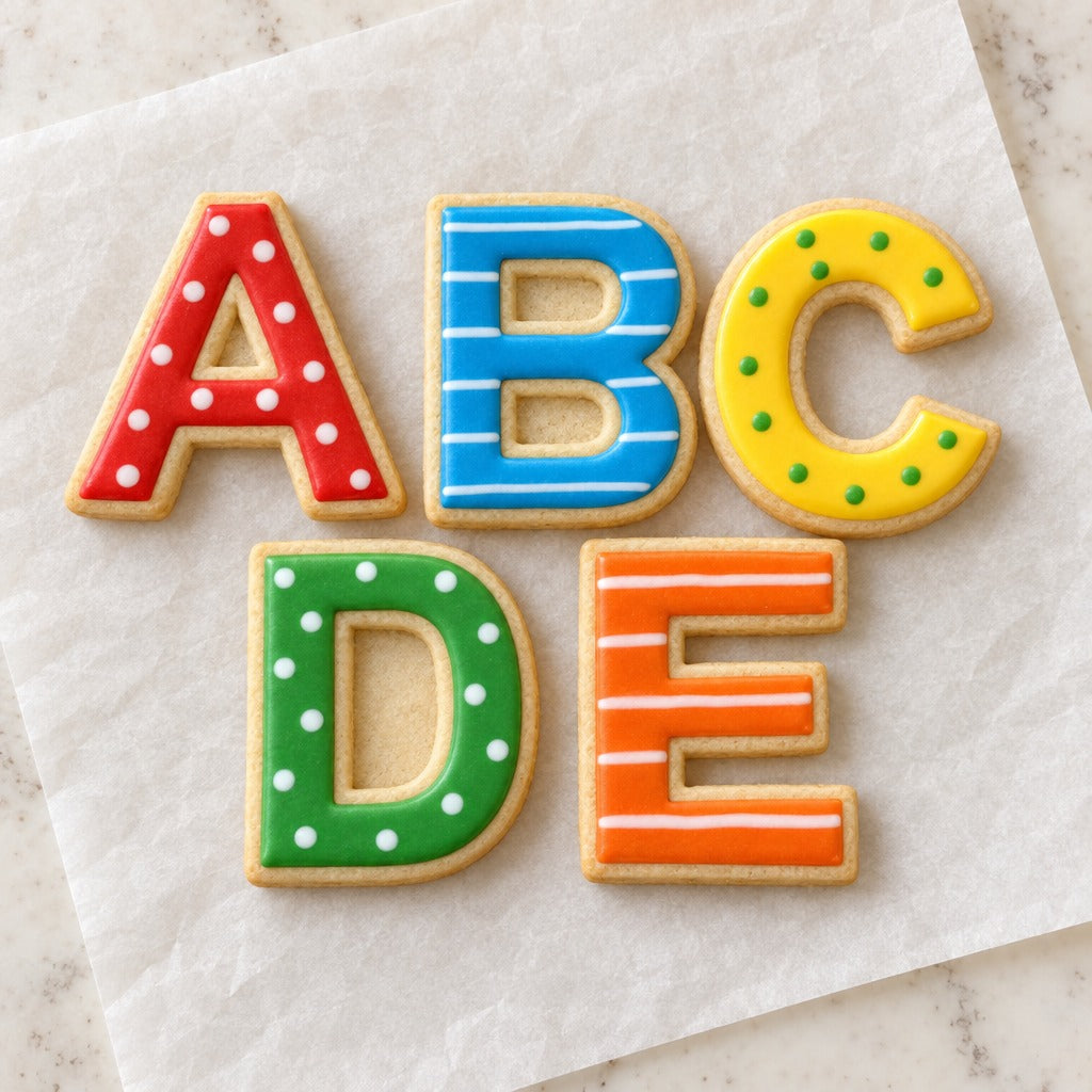 Letter or Number Cookie Cutter (decorated cookie mockup)