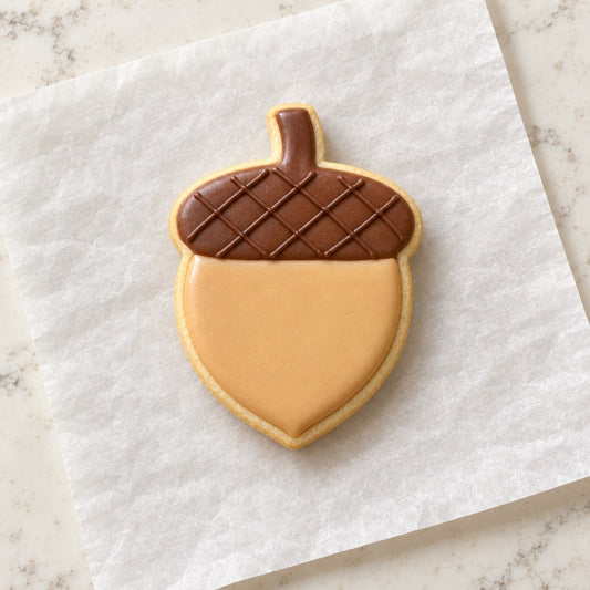 Acorn Cookie Cutter (decorated cookie mockup)