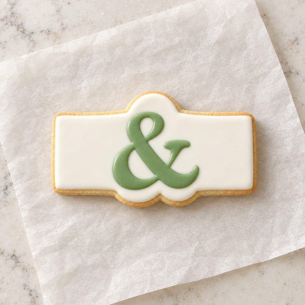 Ampersand Cookie Cutter (decorated cookie mockup)