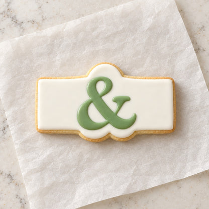Ampersand Cookie Cutter (decorated cookie mockup)