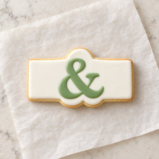Ampersand Cookie Cutter (decorated cookie mockup)