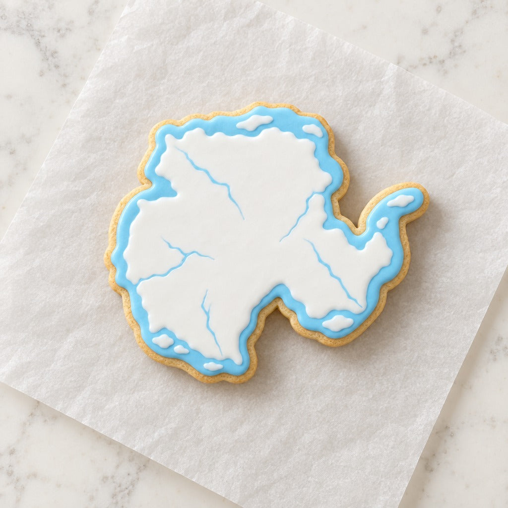 Antarctica Cookie Cutter (decorated cookie mockup)