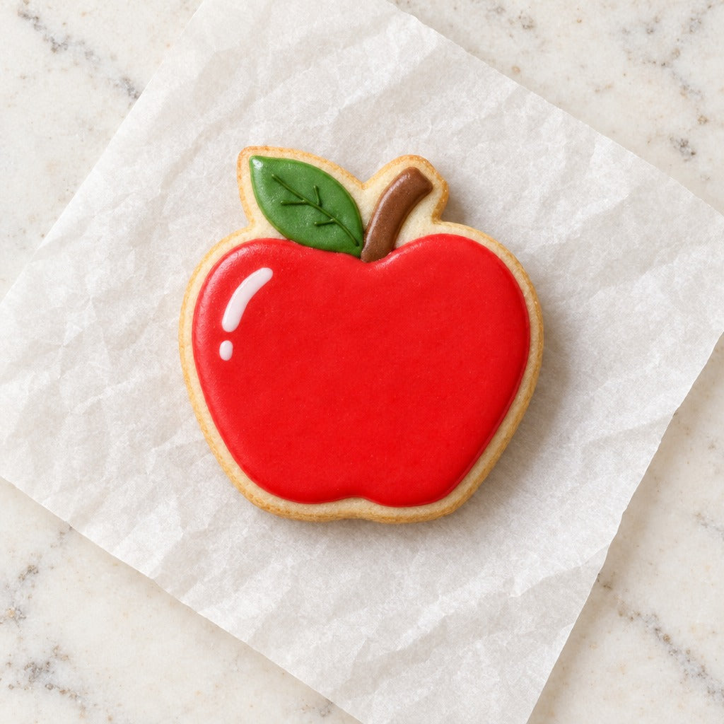 Apple Cookie Cutter (decorated cookie mockup)