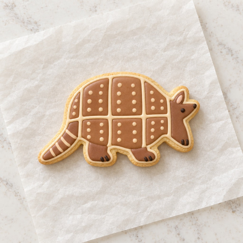 Armadillo Cookie Cutter (decorated cookie mockup)