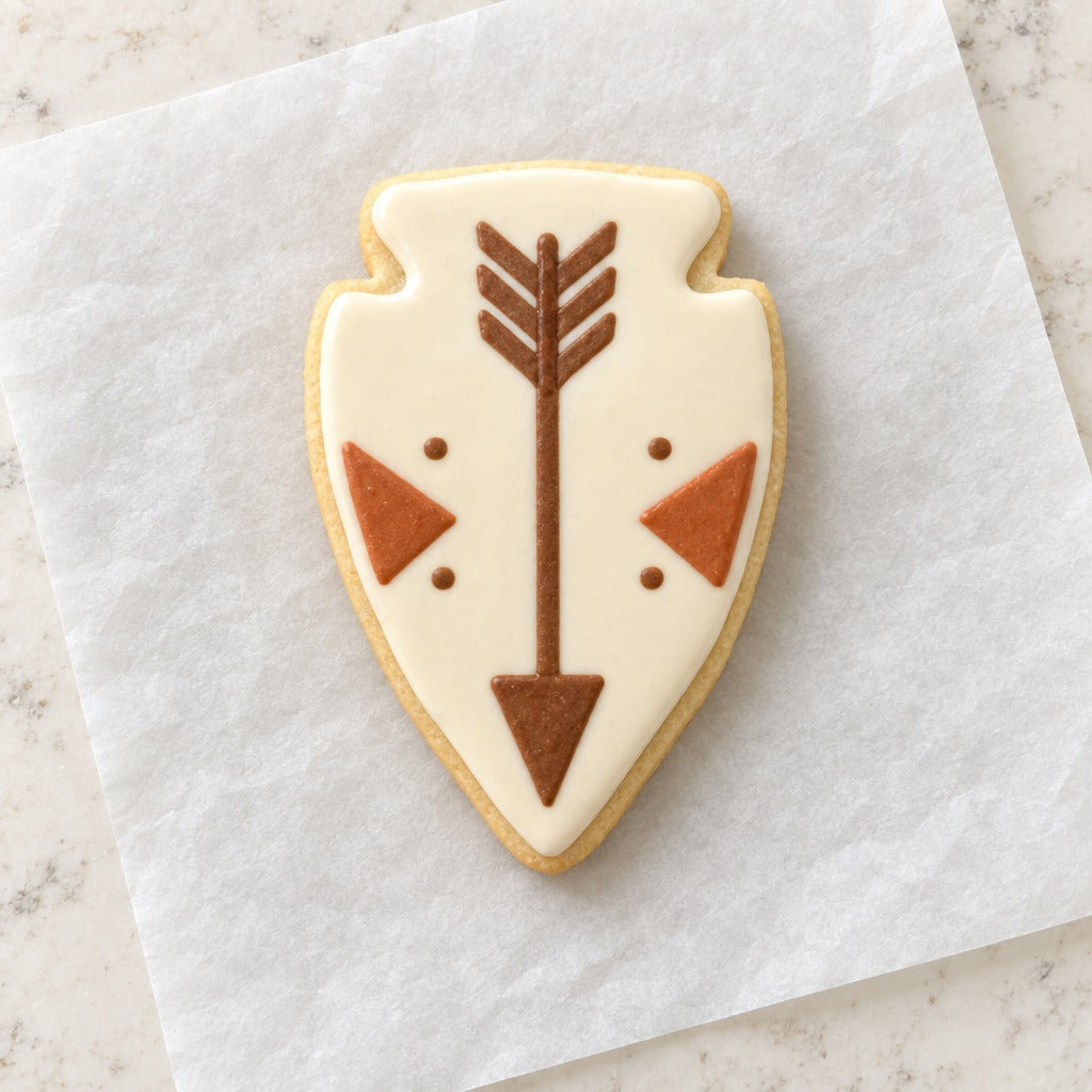 Arrowhead Cookie Cutter (decorated cookie mockup)