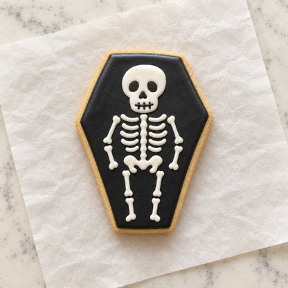 Asymmetrical Coffin Cookie Cutter (decorated cookie mockup)