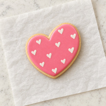 Asymmetrical Heart Outline Cookie Cutter (decorated cookie mockup)