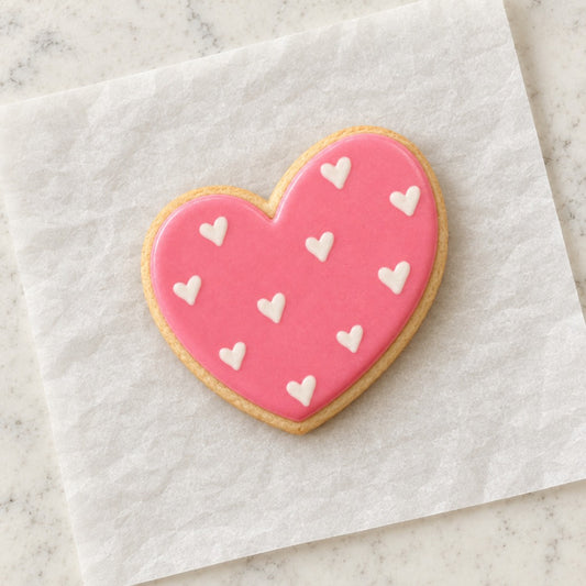 Asymmetrical Heart Outline Cookie Cutter (decorated cookie mockup)