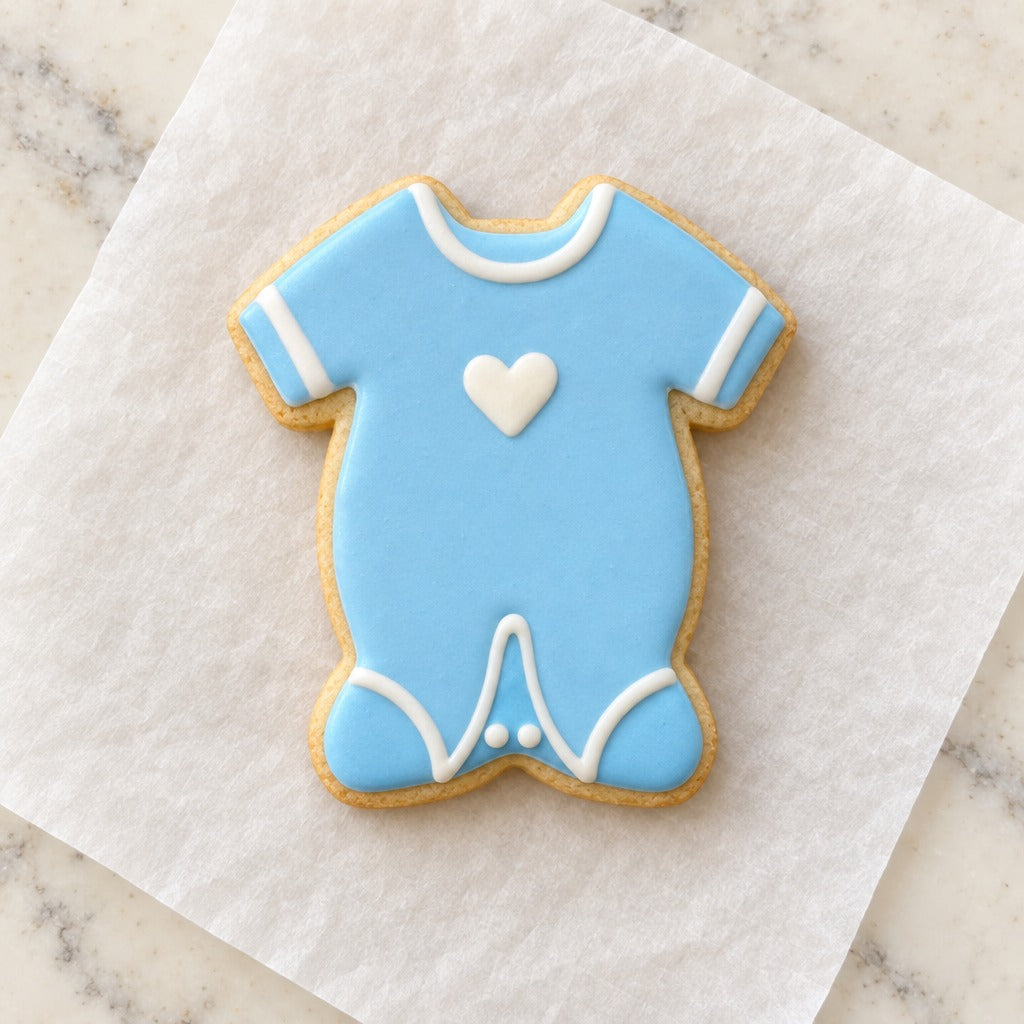 Baby Bodysuit Cookie Cutter (decorated cookie mockup)