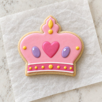 Baby Crown Cookie Cutter (decorated cookie mockup)