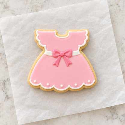 Baby Dress Cookie Cutter (decorated cookie mockup)