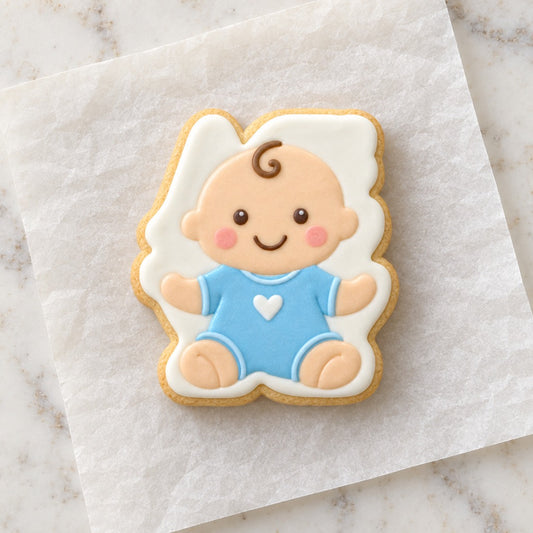 Baby Outline Cookie Cutter (decorated cookie mockup)