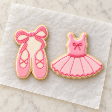 Ballet Cookie Cutter Set (decorated cookie mockup)