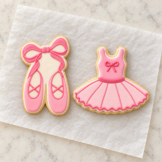 Ballet Cookie Cutter Set (decorated cookie mockup)