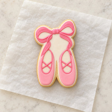 Ballet Shoes Outline Cookie Cutter (decorated cookie mockup)