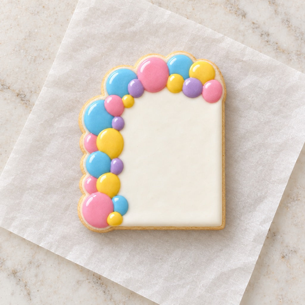 Balloon Arch Cookie Cutter (decorated cookie mockup)