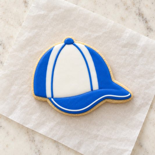 Baseball Cap Outline Cookie Cutter (decorated cookie mockup)