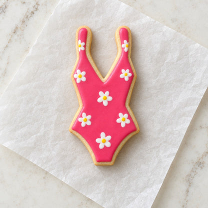 Bathing Suit Cookie Cutter (decorated cookie mockup)