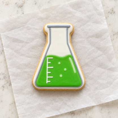 Beaker Cookie Cutter (decorated cookie mockup)