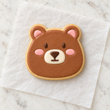 Bear Face Cookie Cutter (decorated cookie mockup)