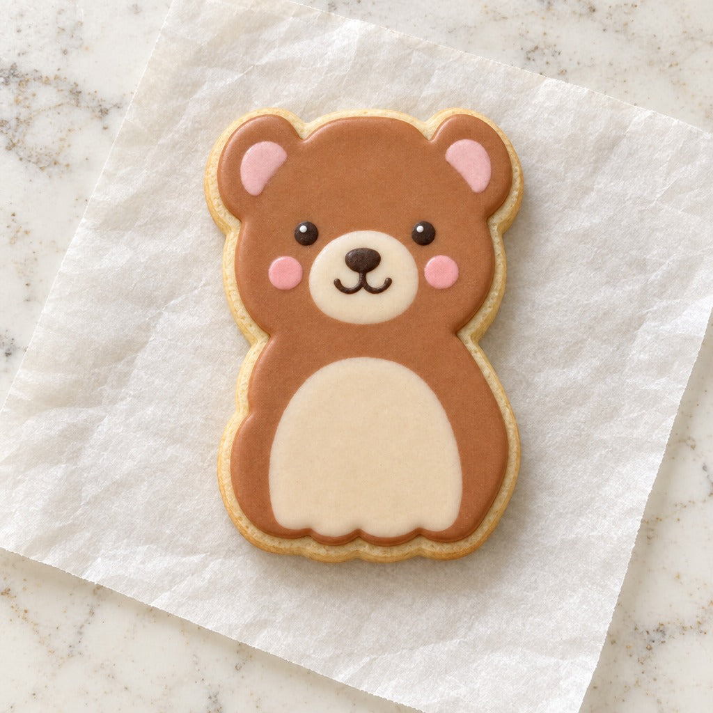 Bear Outline Cookie Cutter (decorated cookie mockup)