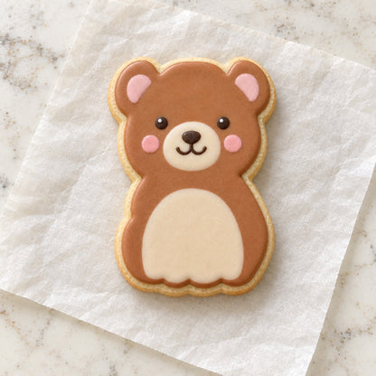 Bear Outline Cookie Cutter (decorated cookie mockup)