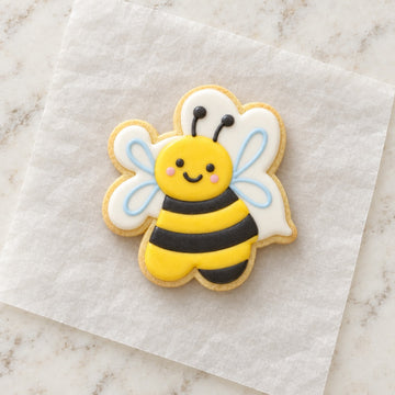 Bee Cookie Cutter (decorated cookie mockup)