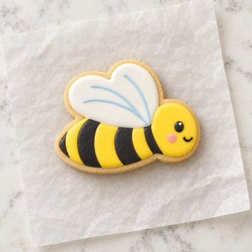 Bee Profile Cookie Cutter (decorated cookie mockup)