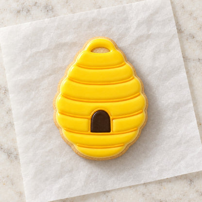 Beehive Cookie Cutter (decorated cookie mockup)