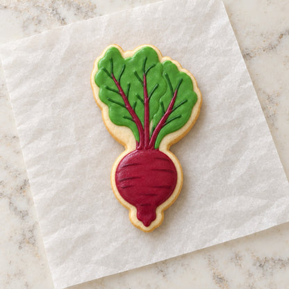 Beet Cookie Cutter (decorated cookie mockup)