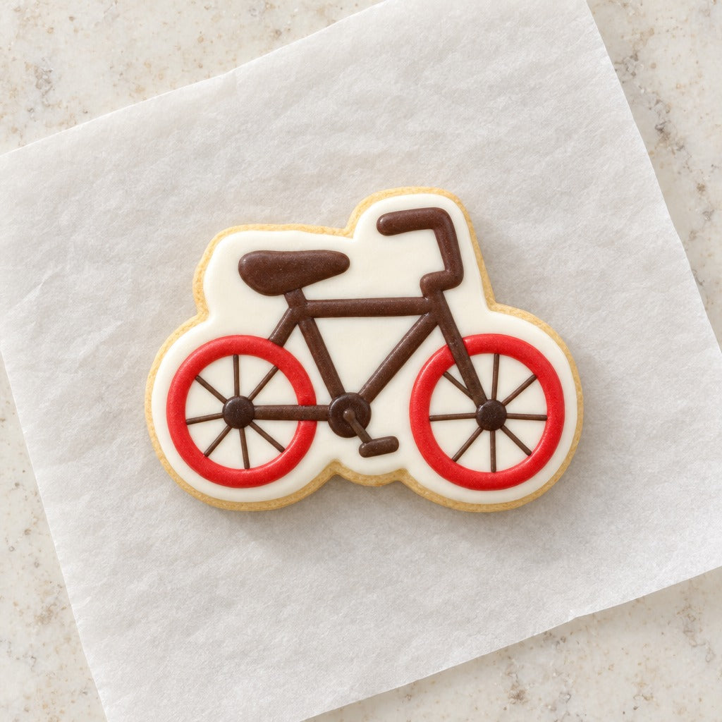 Bicycle Cookie Cutter (decorated cookie mockup)