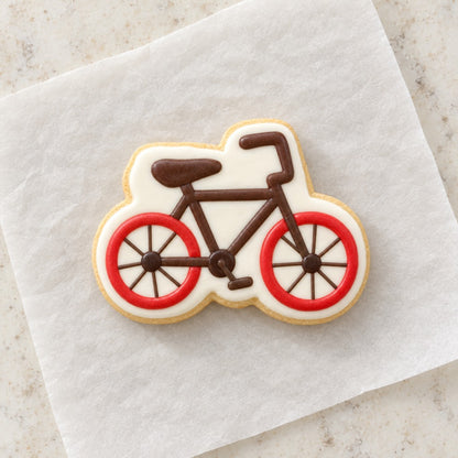 Bicycle Cookie Cutter (decorated cookie mockup)