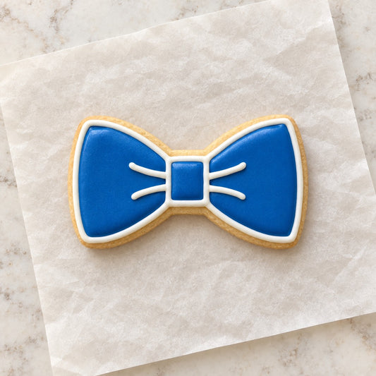 Bow Tie Cookie Cutter (decorated cookie mockup)