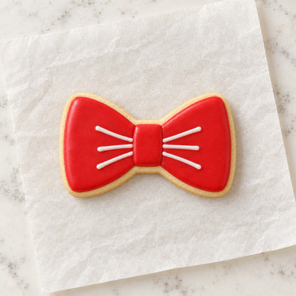 Bow Tie Outline Cookie Cutter (decorated cookie mockup)