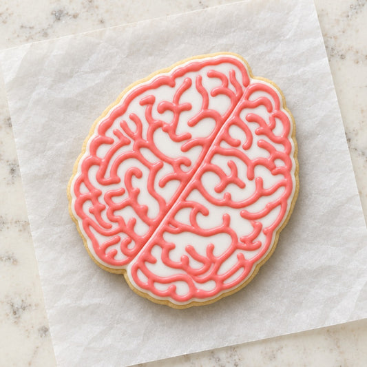 Brain Cookie Cutter (decorated cookie mockup)