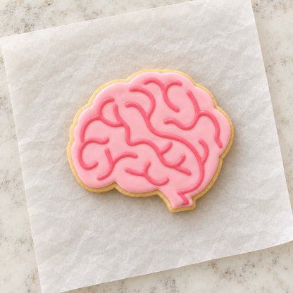 Brain Outline Cookie Cutter (decorated cookie mockup)